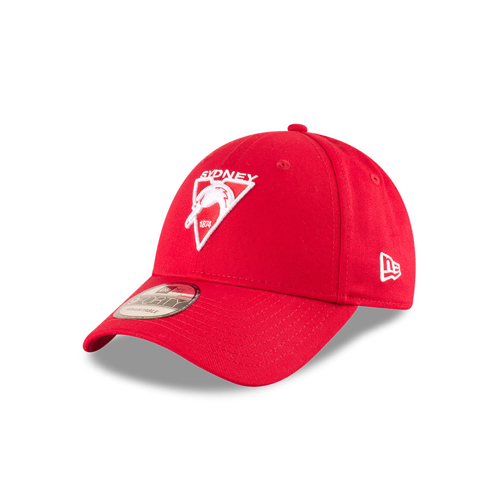 Sydney Swans Hat - 2025 AFL Badged Red OTC 9Forty Strapback Cap - New Era